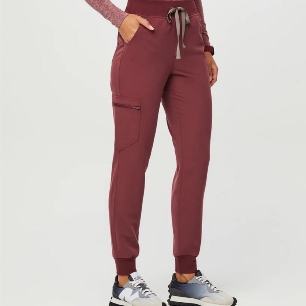 Figs dark cherry scrubs Zamora jogger